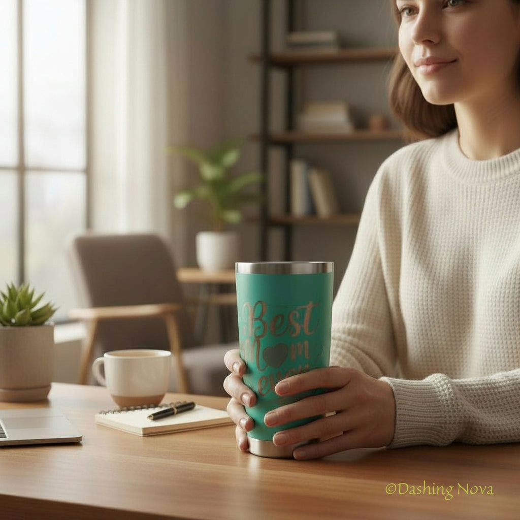 Best Mom Ever Tumbler – 20oz Insulated Gift for Mom 💖. ☕ Keeps drinks hot or cold for hours – a gift she’ll use daily