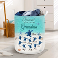 Personalized Grandma Laundry Basket – Custom Gift with Grandkids’ Names 💖. 👵 Add up to 10 grandkids’ names